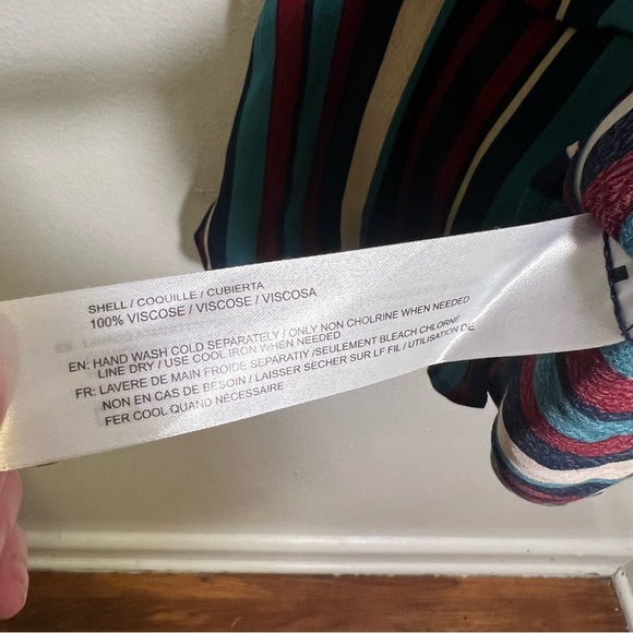 Band of Gypsies Blouse Striped Peplum Red Blue Stripes S - Picture 10 of 10